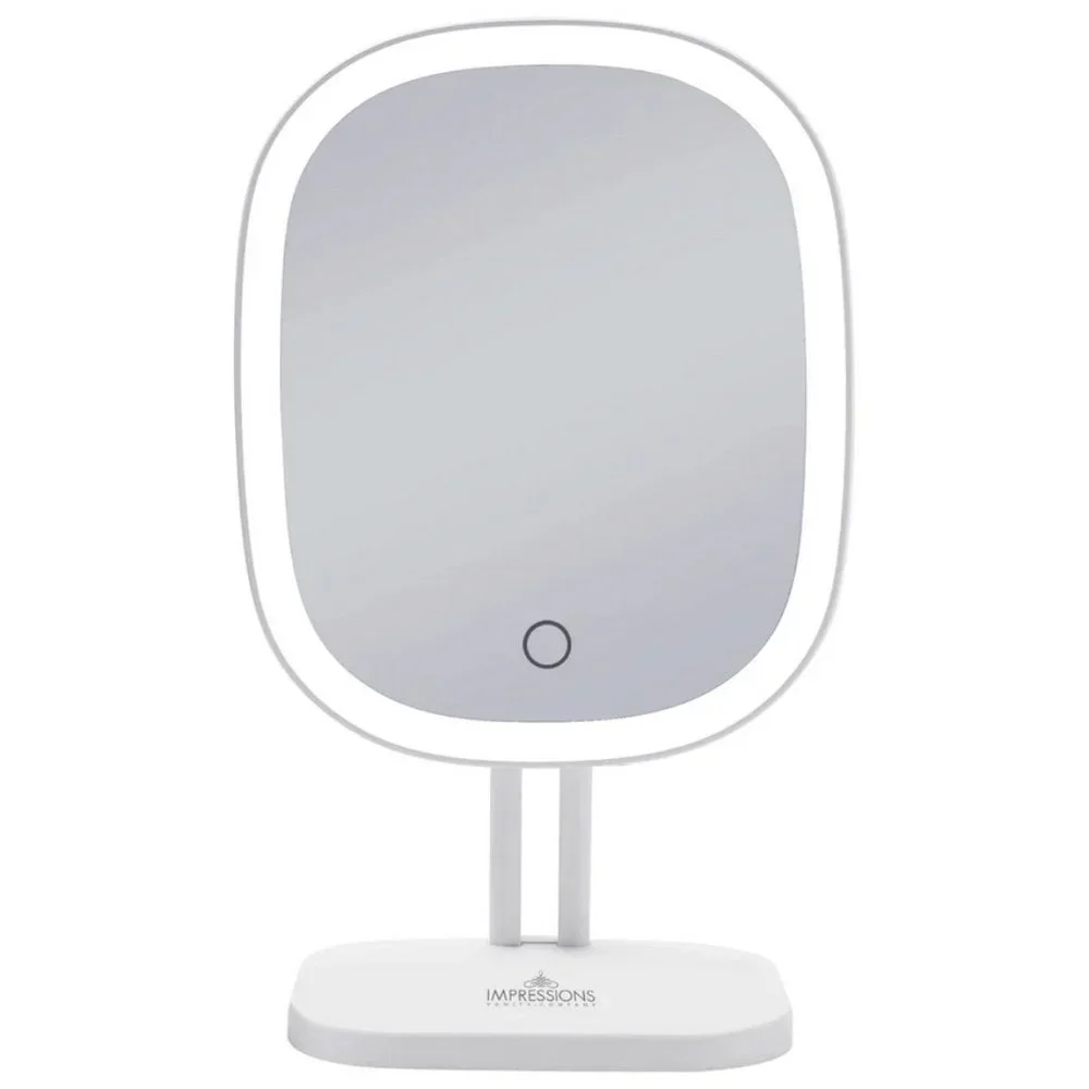 IMPRESSIONS Touch Highlight LED Makeup Mirror White NIP